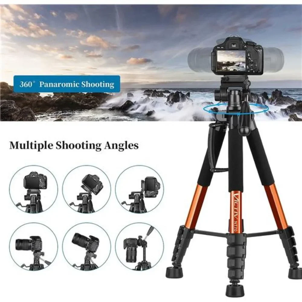 Tripod 74” Camera Tripod for Cell Phone, Aluminum Professional Heavy Duty Camera
